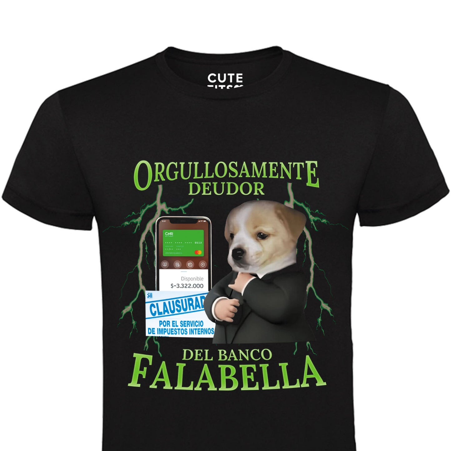 Polera manga corta ORGULLOSAMENTE DEUDOR DEL BANCO FALABELLA